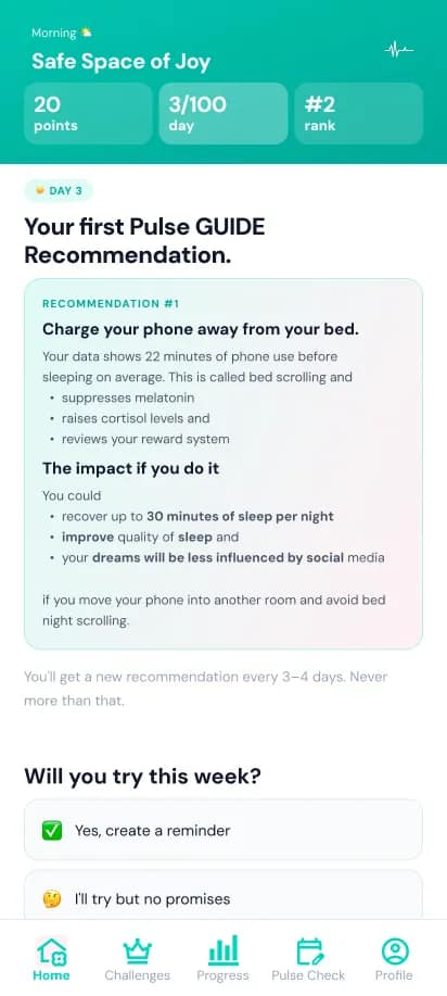 PULSE Mobile App - Recommendations