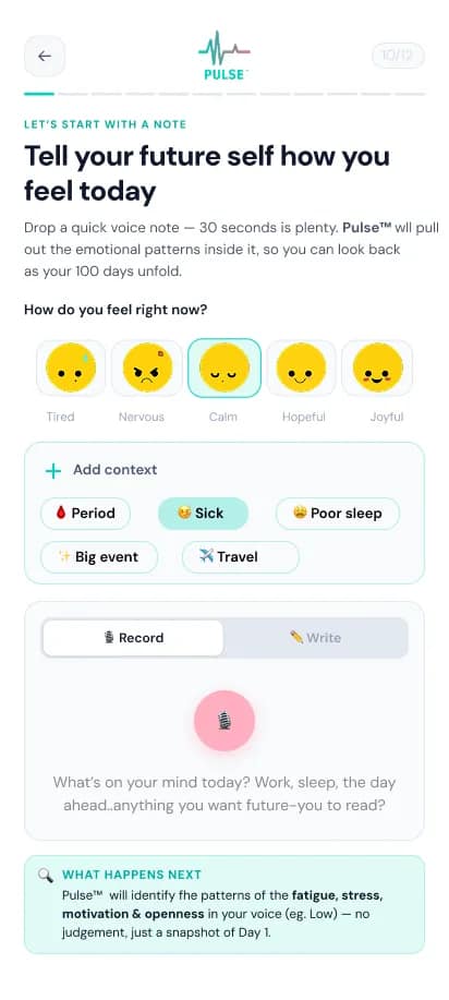 PULSE Mobile App - Voice note check-in